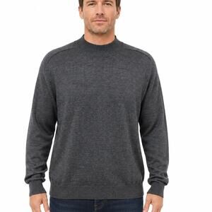 Joseph & Lyman Extra Fine Merino Wool Sweater Made in Australia XL Mockneck Gray